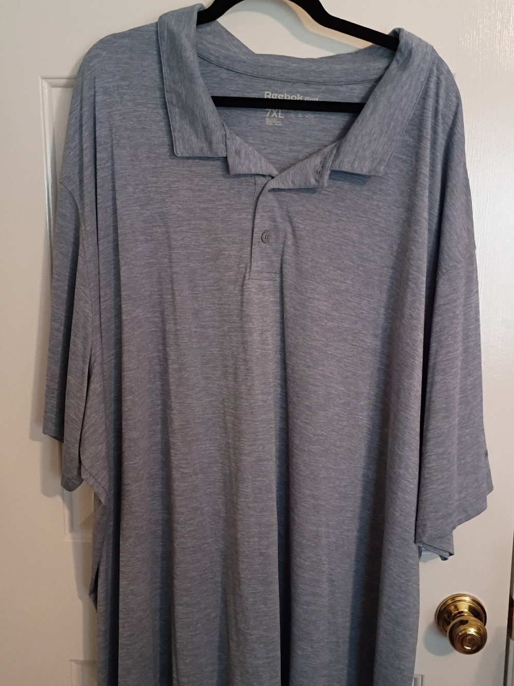 Men's Reebok Golf Heather Gray Polo Shirt Size 7XL Big